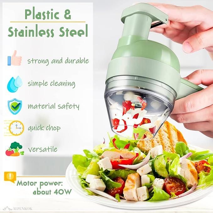 Ocvio™ 4-in-1 Stainless steel Electric Veggie Cutter & Preparation Set